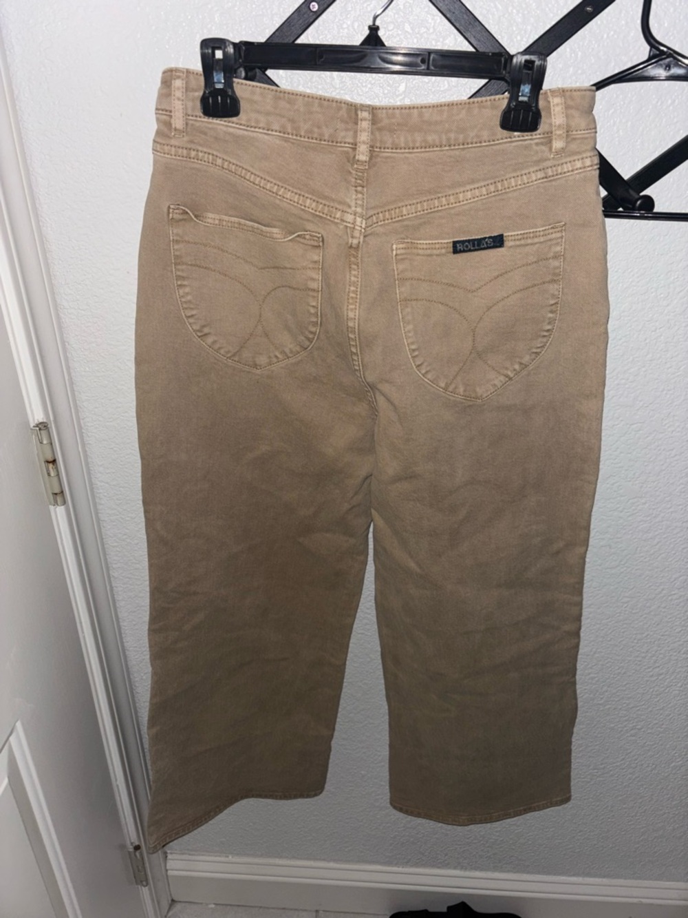 Rolla’s High Rise Wide Leg Jeans Beige Tan Size 31 Relaxed Straight Fit - Picture 4 of 6